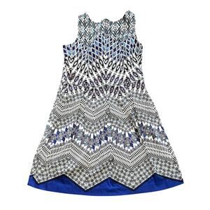 Sleeveless Dress NWT Women SZ 16 Covington Pleated Aztec Boho Artsy Resort Beach